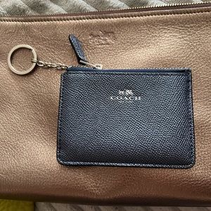 Authentic Coach Keychain Card Case in Metallic Blue